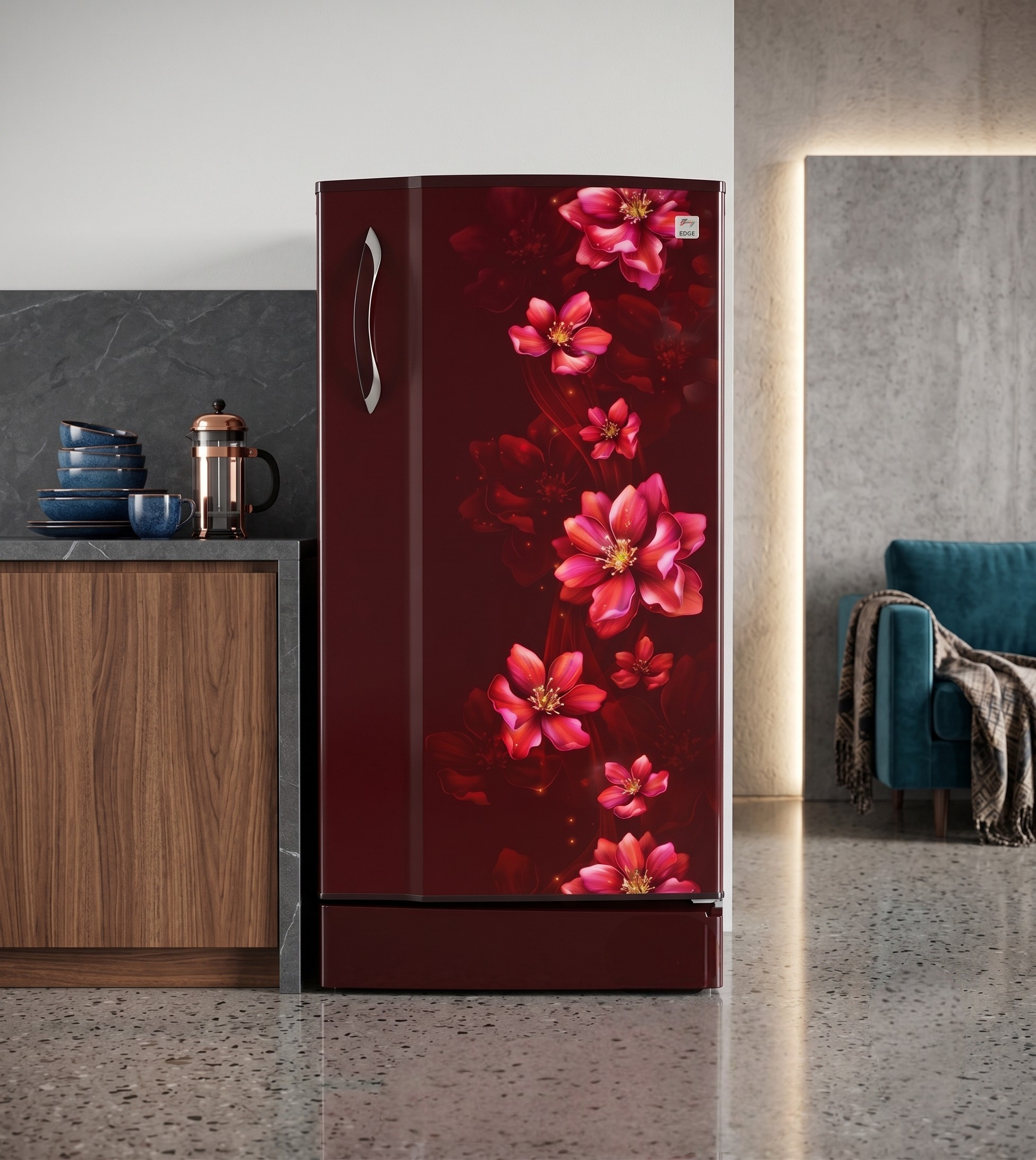 Godrej Edge 180 L 1 Star Direct Cool Single Door Refrigerator (RD EDGE 205A THF, Berry Wine, Turbo Cooling)
